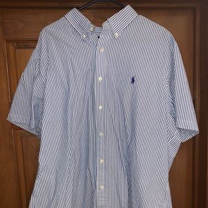 Men’s Seersucker Short Sleeve Button Down XXL